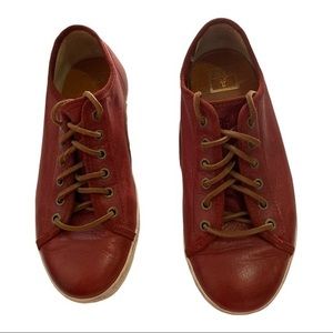 Frye Men’s Low Top Red Low‎ Top Leather Sneaker Size 8